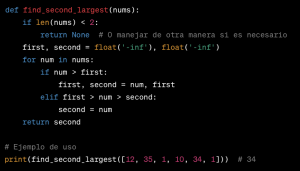Encuentra el Segundo Número Más Grande en un Arreglo de Python: